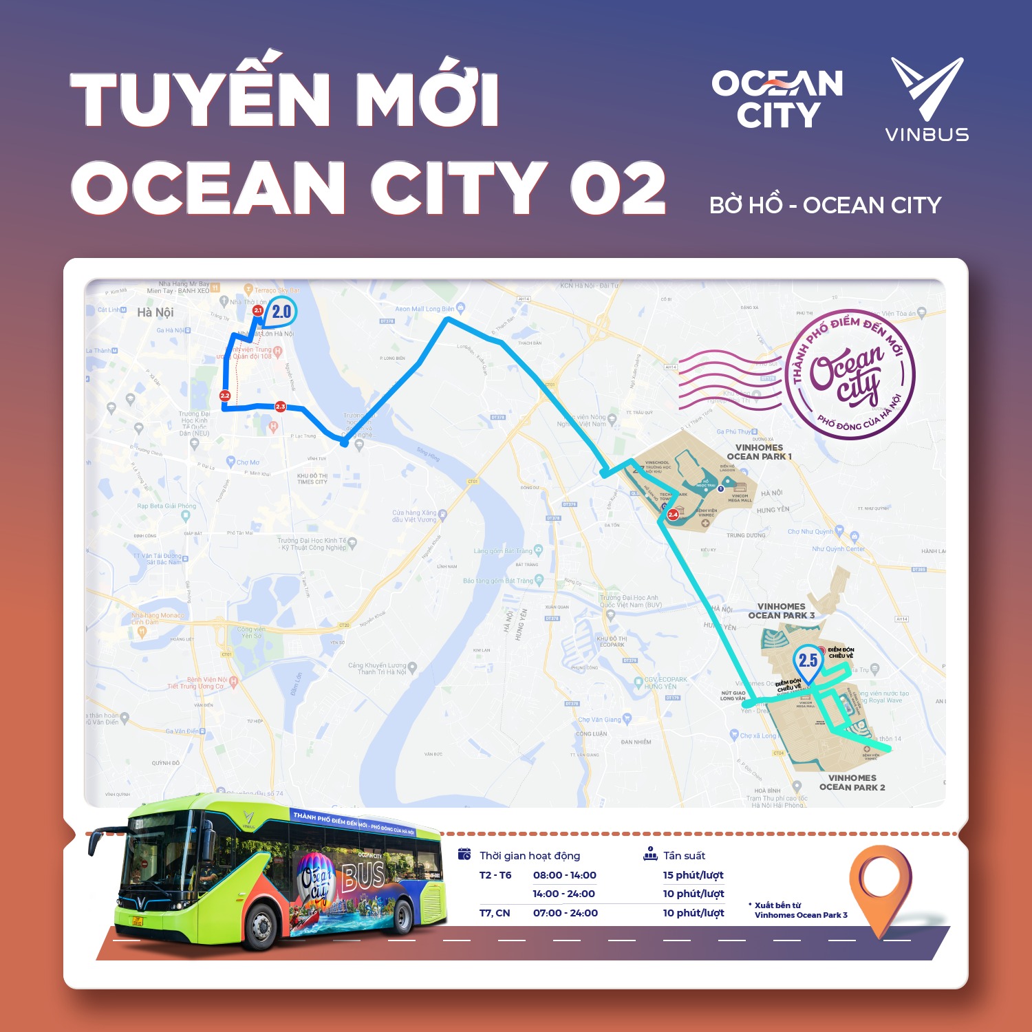 Lộ trình tuyến xe buýt Ocean City 02