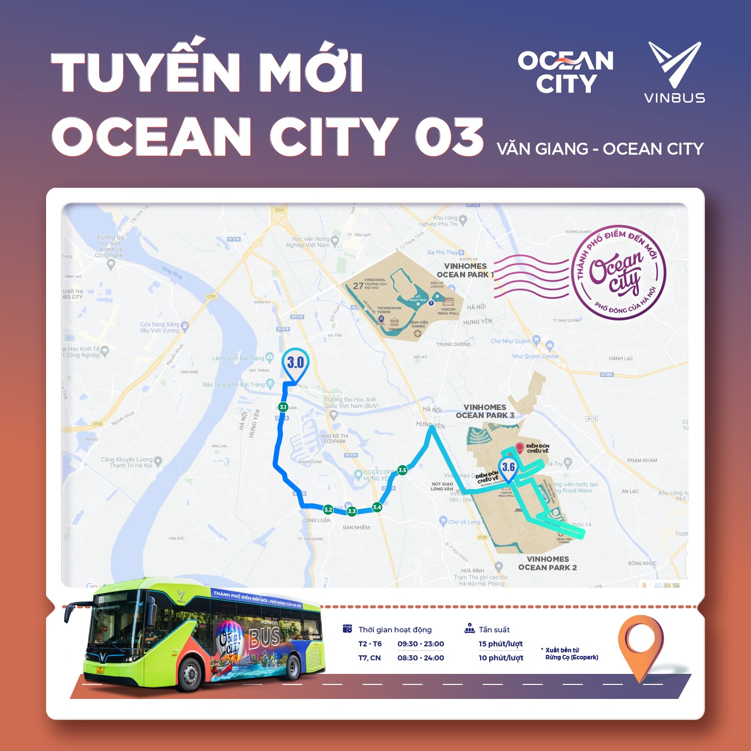 Lộ trình tuyến xe buýt Ocean City 03